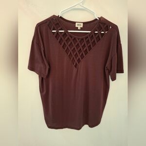 Women's Purple Top with Lattice Front